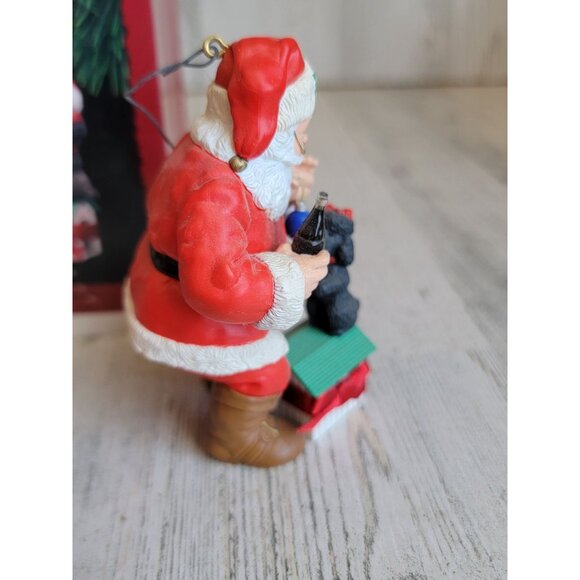 Hallmark playful pals Coca-Cola puppy Santa ornament Xmas - Picture 5 of 7